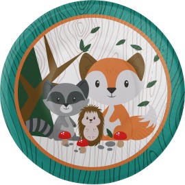 8 Assiettes Animaux de la Forêt 23 cm