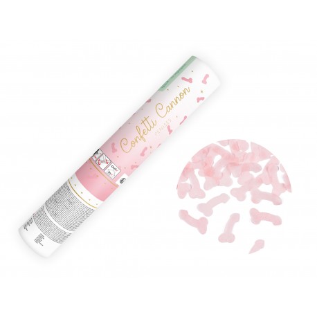Cañón Confeti con Penes Rosa Claro 20 cm