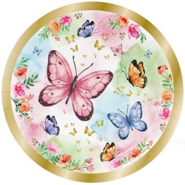 8 assiettes papillon 23 cm