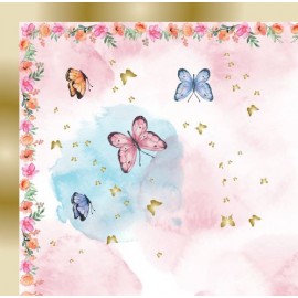 16 Serviettes Papillions de 33 cm