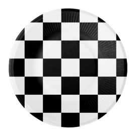 8 Assiettes Noir et Blanc 18 cm