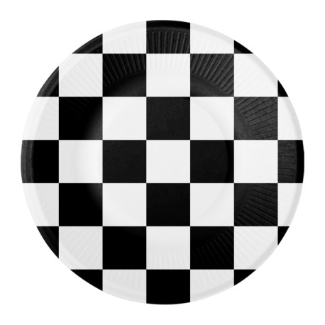 8 Assiettes Noir et Blanc 18 cm