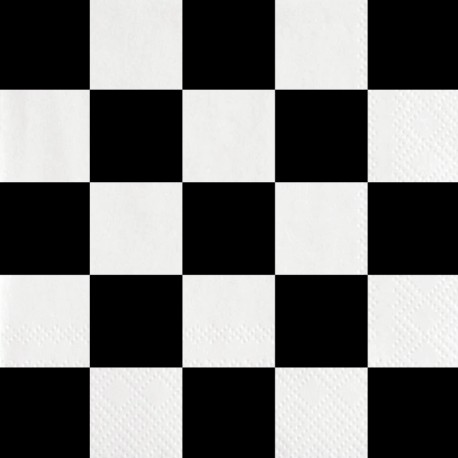 18 Servilletas Blanco y Negro 33 cm