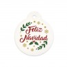20 Tarjetas Blanca Bola de Abeto Feliz Navidad 4,7 cm
