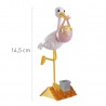 Figurine de Cigogne avec Bébé Fille 10 cm