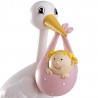 Figurine de Cigogne avec Bébé Fille 10 cm