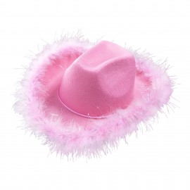 Chapeau de Cow-Girl avec Plumes Roses Chapeau de Cow-Girl avec Plumes Roses