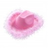 Chapeau de Cow-Girl avec Plumes Roses