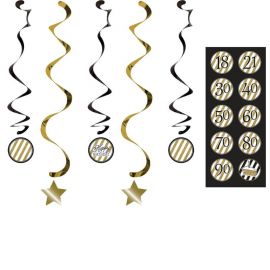 5 Pendentifs Noir et Or