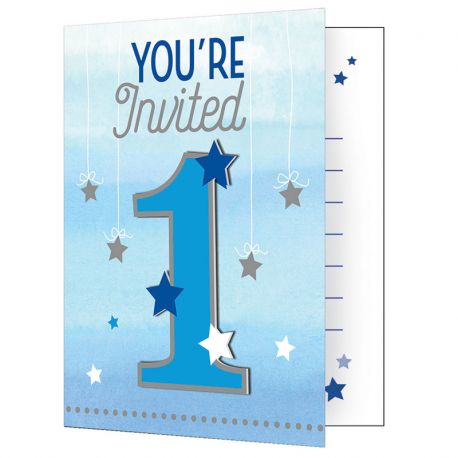 8 Invitations One Little Star Boy