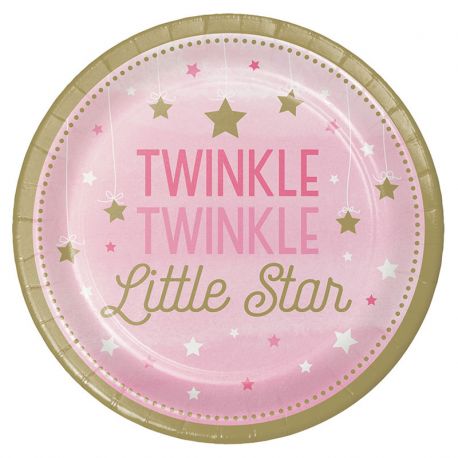 8 Assiettes One Little Star Girl 23 cm