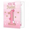 8 Cartes d'Invitation One Little Star Girl