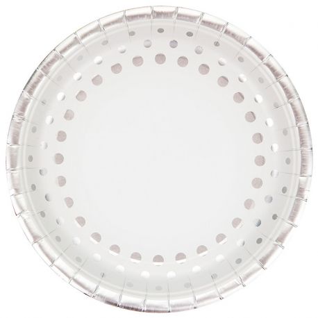 8 Assiettes Sparkle Silver 23 cm