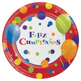 8 Assiettes Joyeux Anniversaire 18 cm 8 Assiettes Joyeux Anniversaire 18 cm
