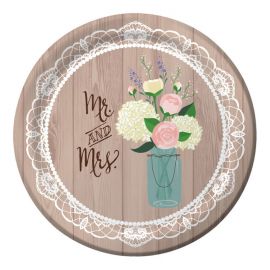 8 Assiettes Rustique Mariage 26 cm 8 Assiettes Rustique Mariage 26 cm