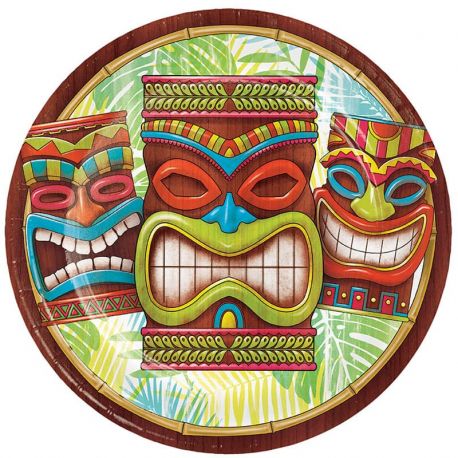 8 Assiettes Tiki 23 cm