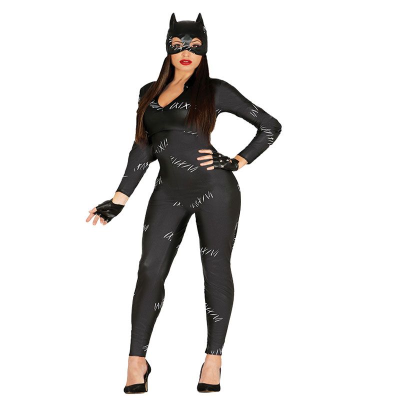 Filles Noir Catwoman Combinaison Costume Enfant Batman Super Héros Costume Déguisement 