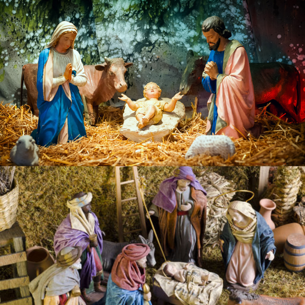 Maison pour crèche / fête de Noël / mas au pigeonnier